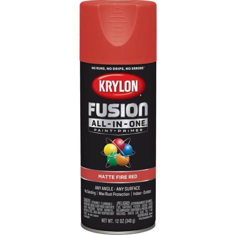 Krylon Fusion All In One Spray Paint+Primer Matte Fire Red 12 oz