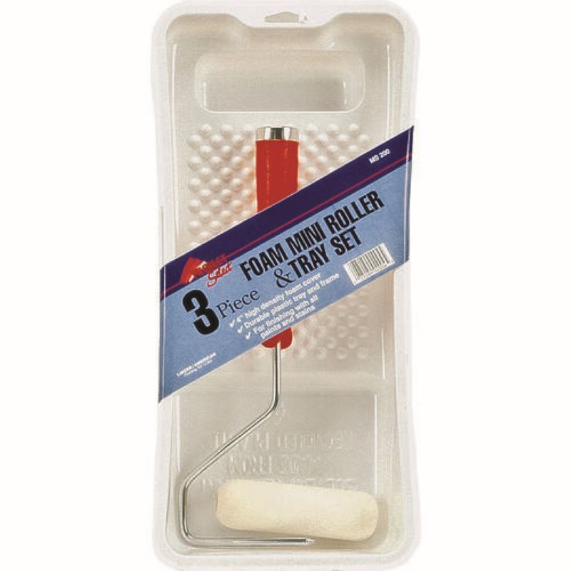 Linzer Mini Foam Roller & Plastic Tray Set 4 inch