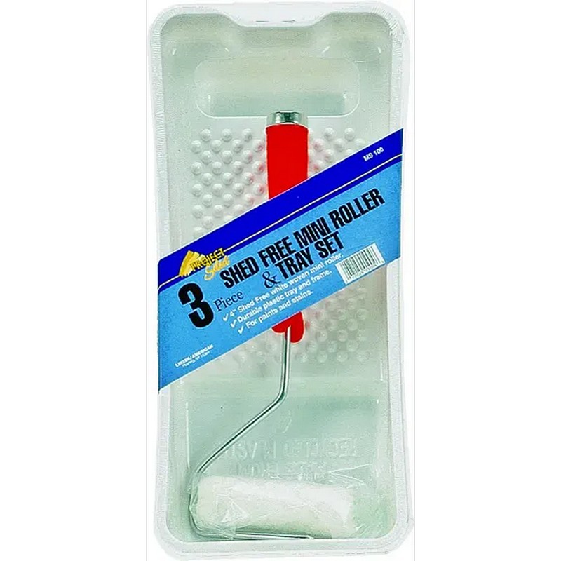 Linzer Mini Woven Roller & Plastic Tray Set 4 inch