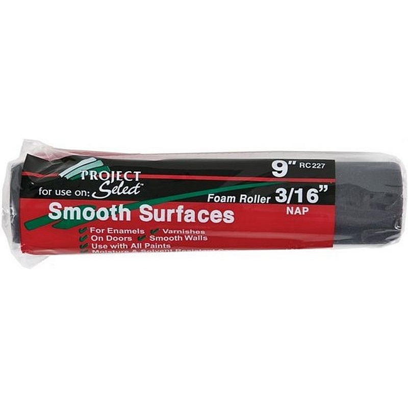 Linzer Project Select Foam Paint Roller Smooth Surfaces 3/16"x9”