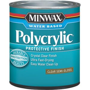 Minwax Polycrylic Crystal Clear Topcoat Clear Semi Gloss 1 qt