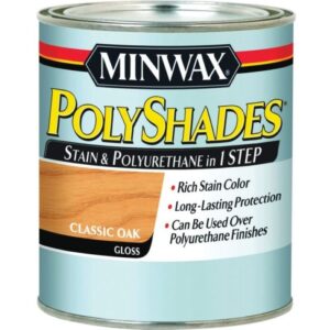 Minwax Polyshades Satin+Poly One Step Wood Stain Gloss Classic Oak 1 qt