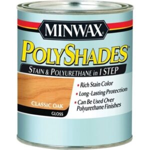 Minwax Polyshades Satin+Poly One Step Wood Stain Gloss Classic Oak 8 oz