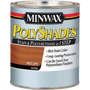 Minwax Polyshades Satin+Poly One Step Wood Stain Gloss Pecan 1 qt