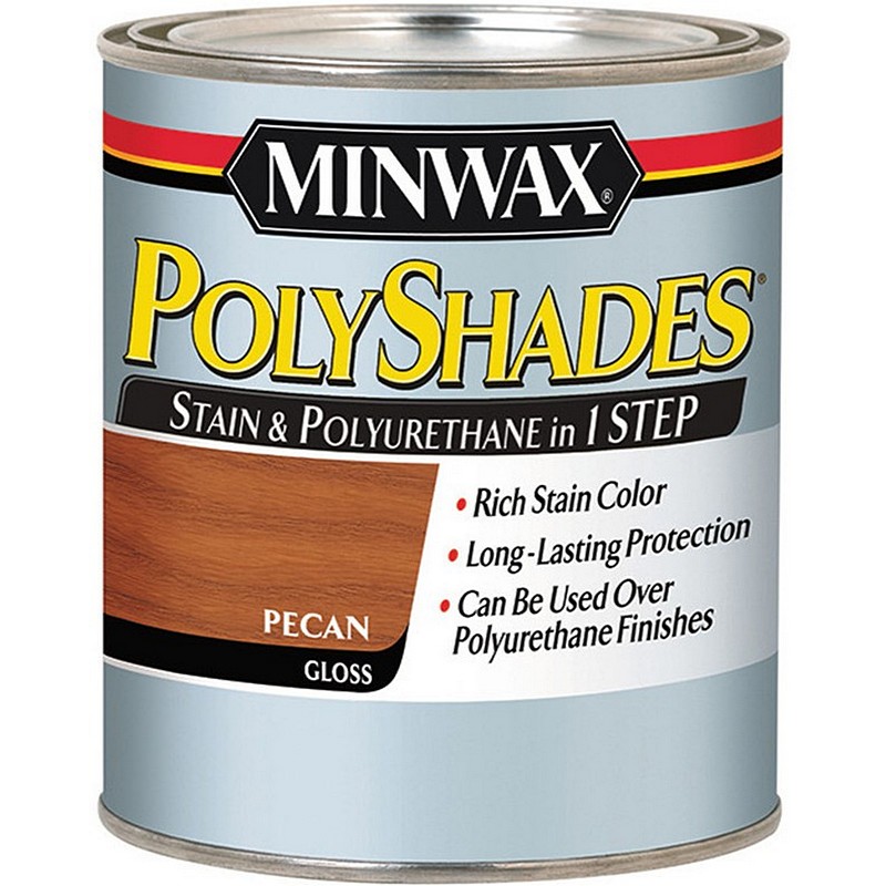 Minwax Polyshades Satin+Poly One Step Wood Stain Gloss Pecan 1 qt