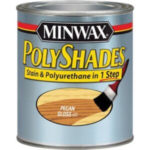 Minwax Polyshades Satin+Poly One Step Wood Stain Gloss Pecan 8 oz