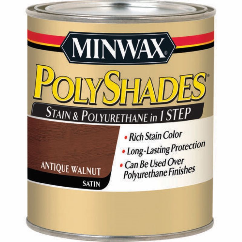 Minwax Polyshades Satin+Poly One Step Wood Stain Satin Antique Walnut 8 oz