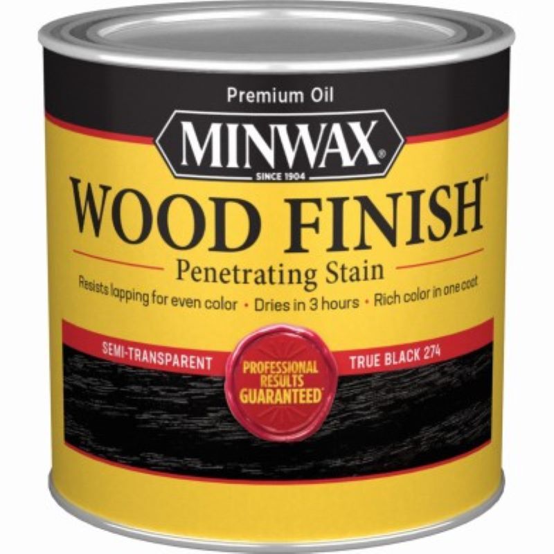 Minwax Wood Finish Penetrating Stain Semi Transparent True Black 8 oz