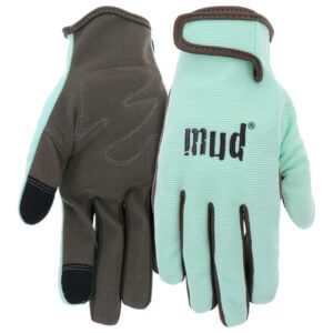 Mud Womens Synthetic Leather Gardening Gloves Mint