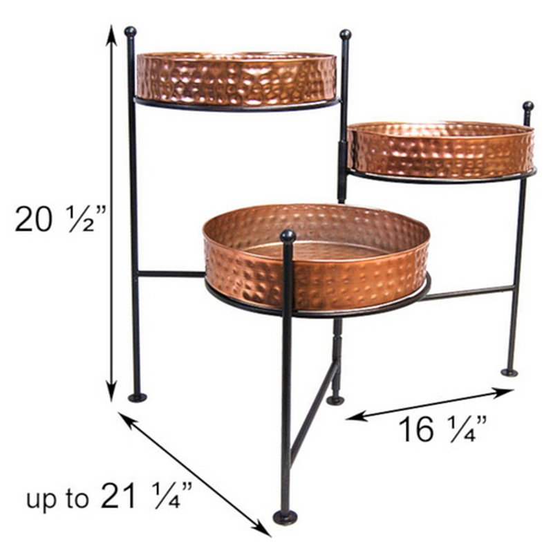 Panacea Metal & Copper 3 Tier Plant Stand