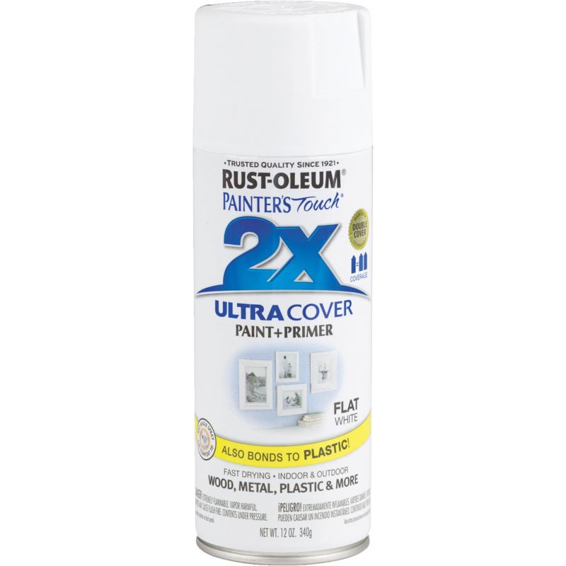 Rust Oleum 2X Ultra Cover Spray Paint & Primer Flat White 12 oz