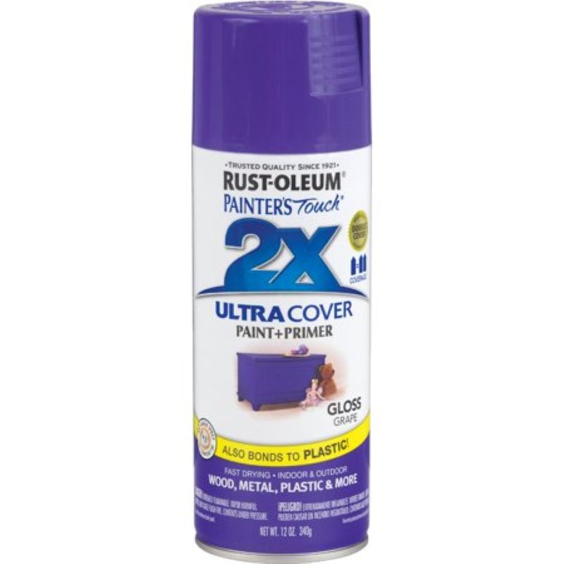 Rust Oleum 2X Ultra Cover Spray Paint & Primer Gloss Grape 12 oz