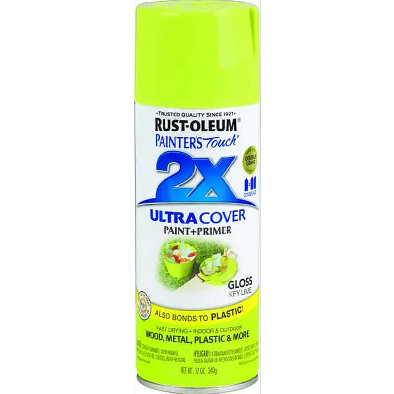 Rust Oleum 2X Ultra Cover Spray Paint & Primer Gloss Key Lime 12 oz