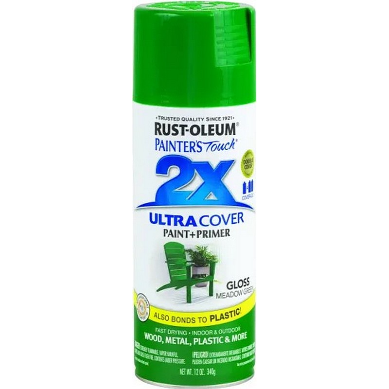 Rust Oleum 2X Ultra Cover Spray Paint & Primer Gloss Meadow Green 12 oz
