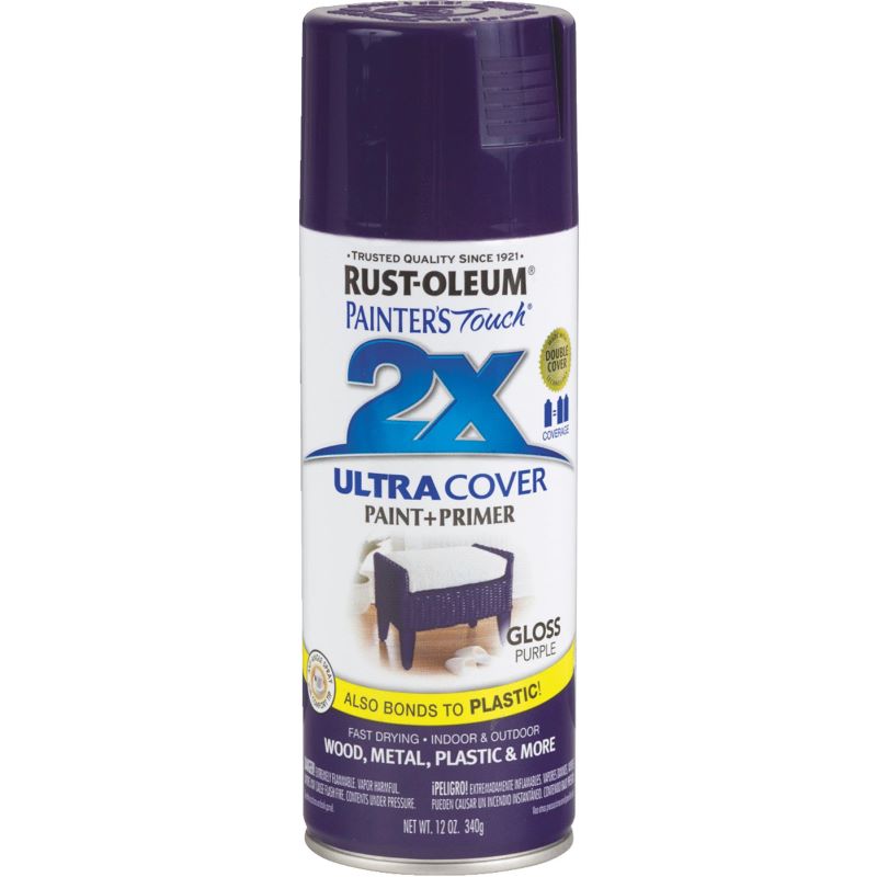 Rust Oleum 2X Ultra Cover Spray Paint & Primer Gloss Purple 12 oz