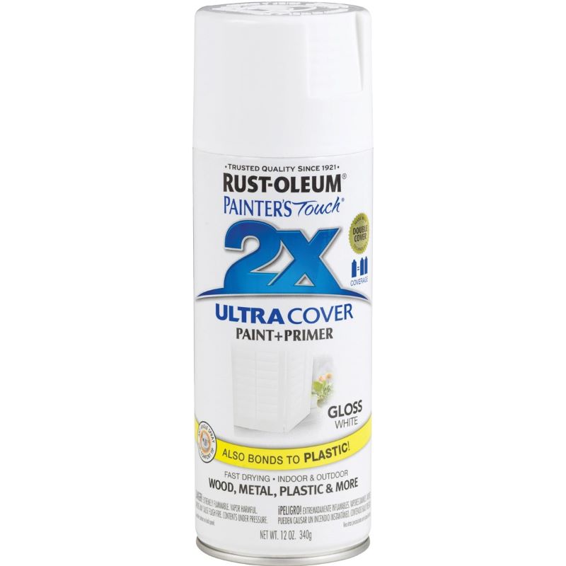 Rust Oleum 2X Ultra Cover Spray Paint & Primer Gloss White 12 oz