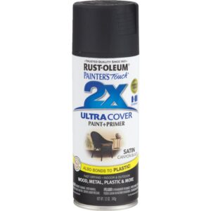 Rust Oleum 2X Ultra Cover Spray Paint & Primer Satin Canyon Black 12 oz