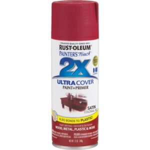 Rust Oleum 2X Ultra Cover Spray Paint & Primer Satin Colonial Red 12 oz