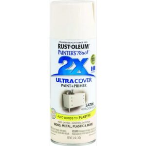 Rust Oleum 2X Ultra Cover Spray Paint & Primer Satin Heirloom White 12 oz