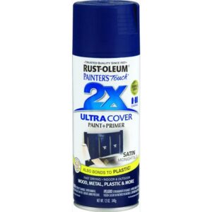 Rust Oleum 2X Ultra Cover Spray Paint & Primer Satin Midnight Blue 12 oz