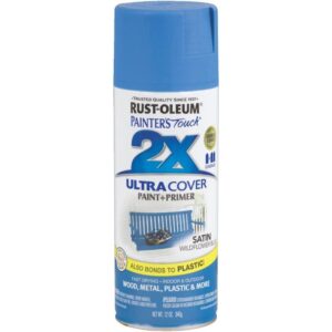 Rust Oleum 2X Ultra Cover Spray Paint & Primer Satin Wildflower Blue 12 oz