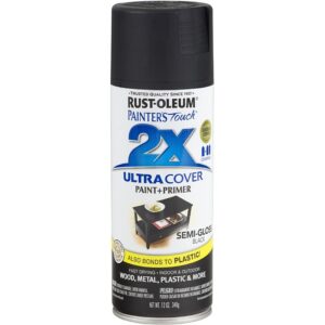 Rust Oleum 2X Ultra Cover Spray Paint & Primer Semi Gloss Black 12 oz