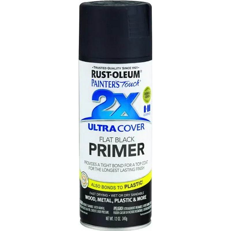 Rust Oleum 2X Ultra Cover Spray Primer Flat Black 12 oz
