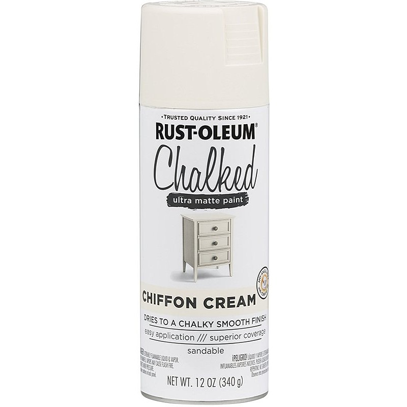 Rust Oleum Chalk Spray Paint Ultra Matte Chiffon Cream 12 oz