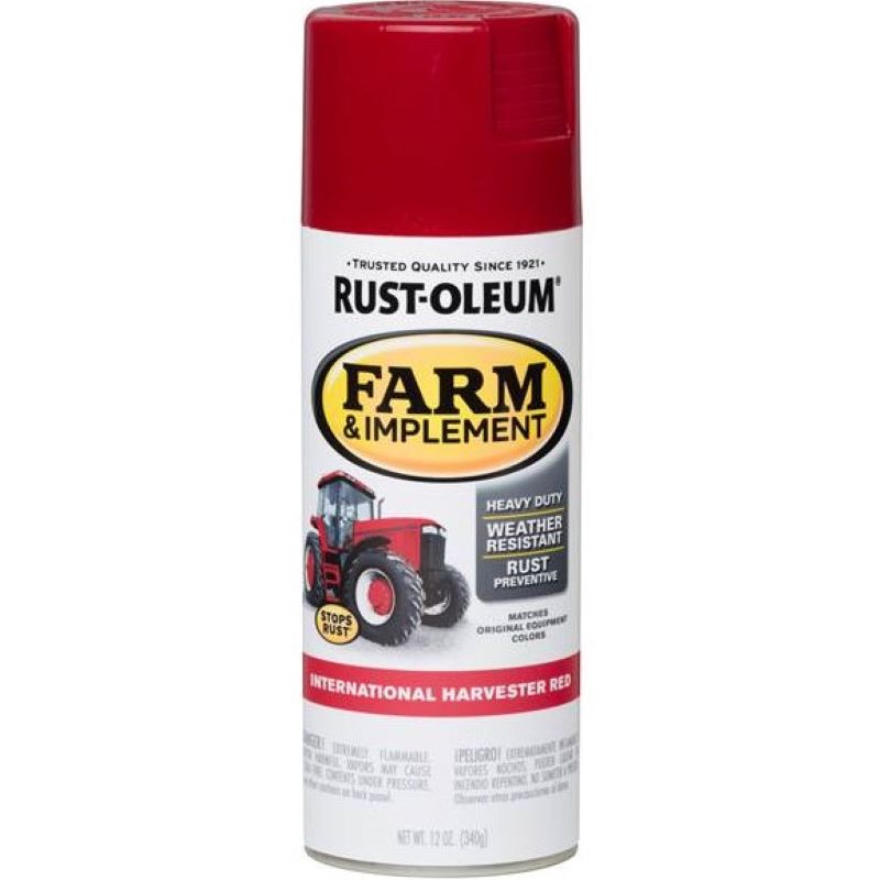 Rust Oleum Farm & Implement Spray Paint International Harvester Red 12 oz