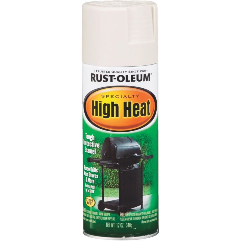 Rust Oleum High Heat Spray Paint Satin White 12 oz