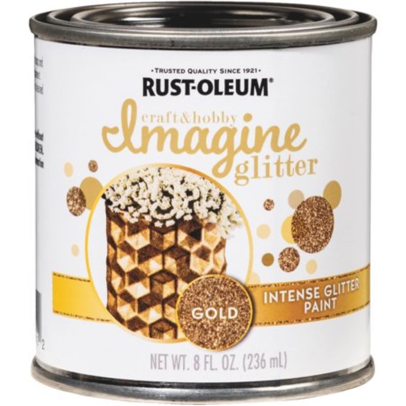 Rust Oleum Imagine Glitter Craft Paint Gold 8 oz