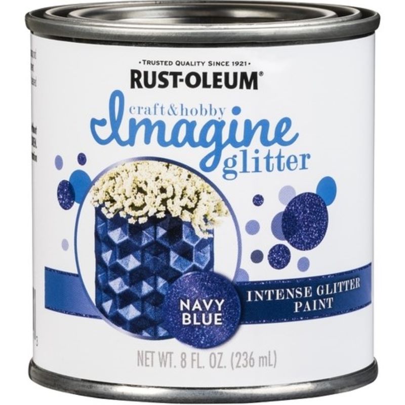 Rust Oleum Imagine Glitter Craft Paint Navy Blue 8 oz
