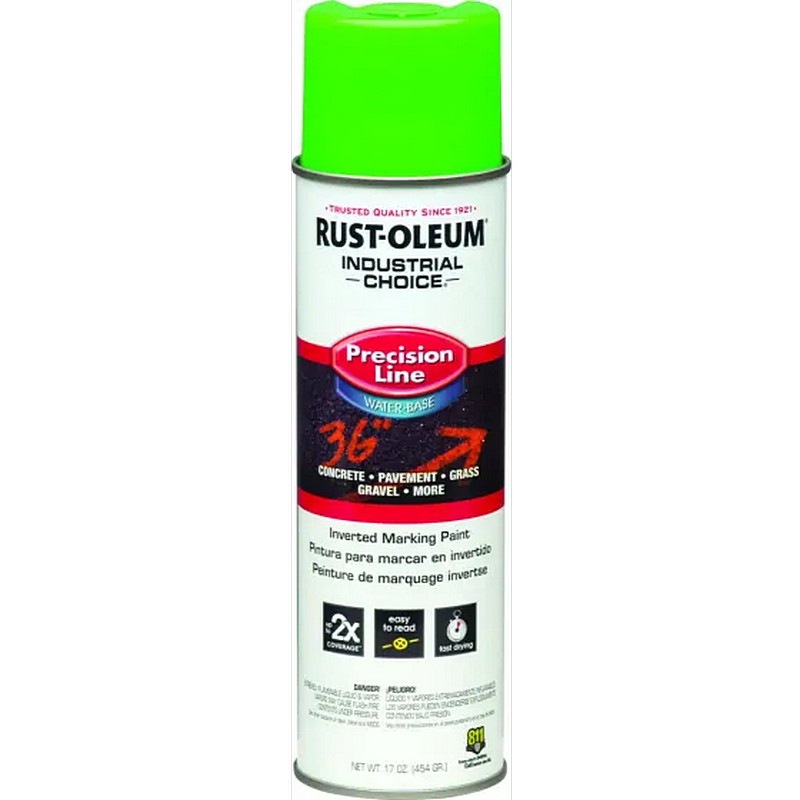 Rust Oleum Marking Spray Paint Fluorescent Green 17 oz