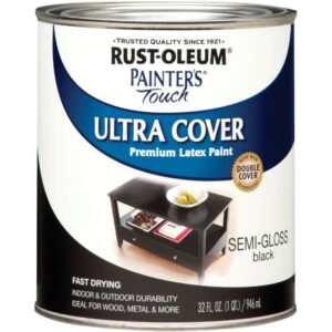 Rust Oleum Ultra Cover Premium Latex Paint Semi Gloss Black 32 oz