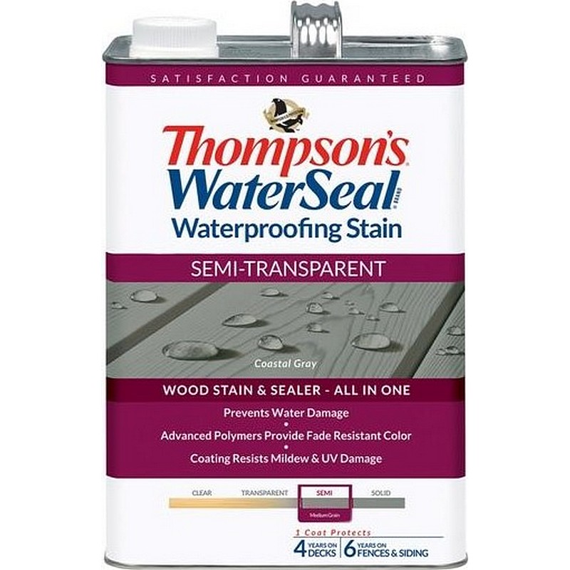 Thompsons Water Seal Semi Transparent Coastal Gray 1 gal