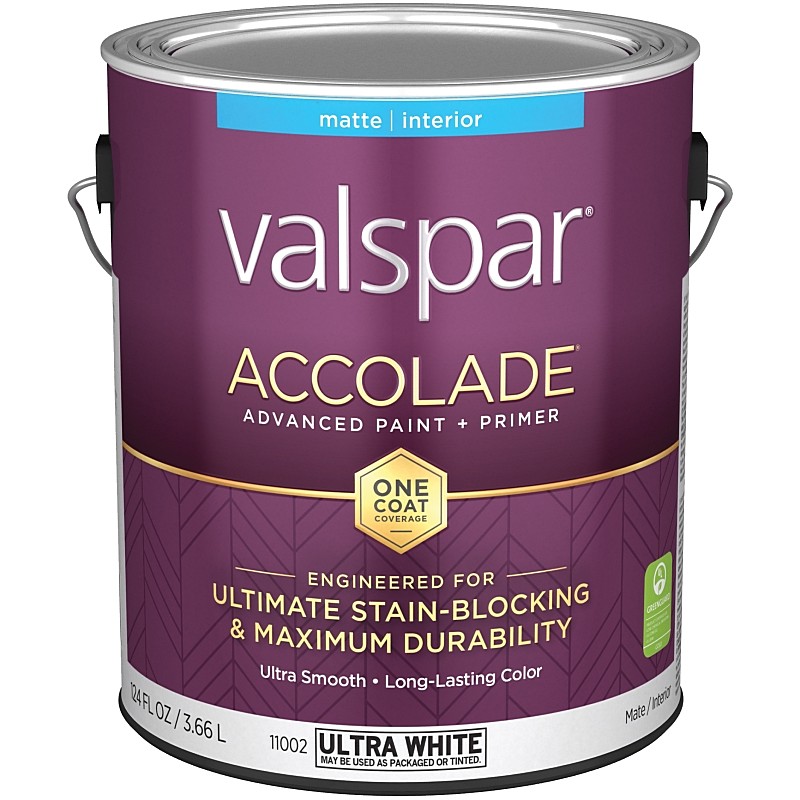 Valspar Accolade Paint & Primer Stain Blocking Interior Matte Ultra White 1 gal