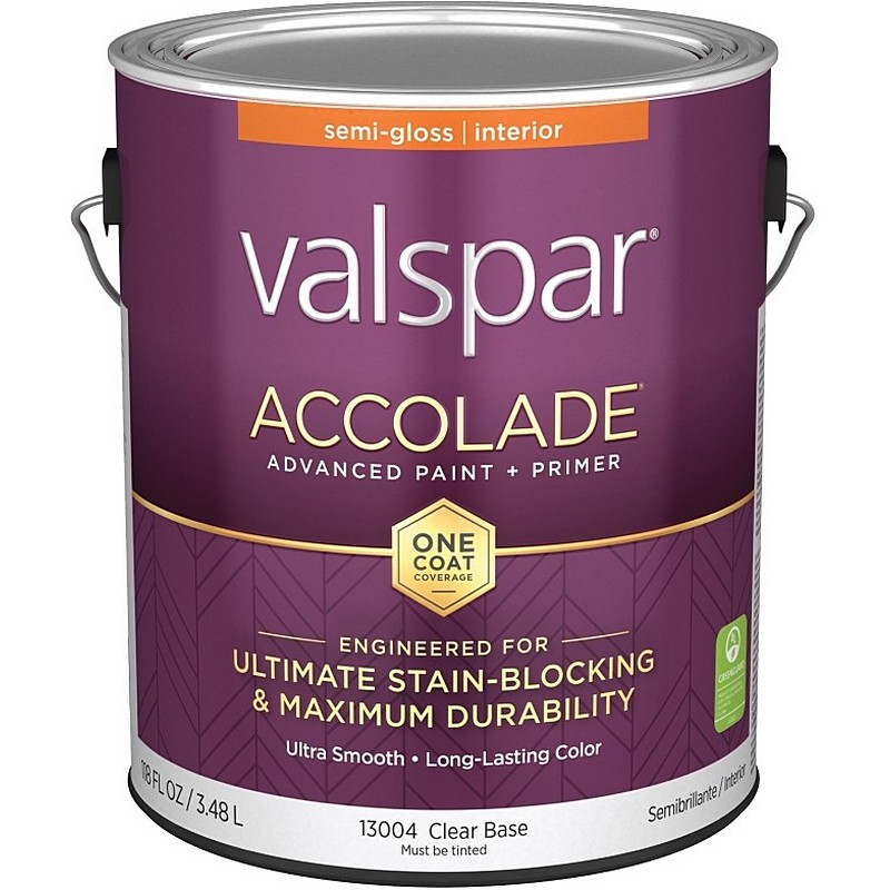 Valspar Accolade Paint & Primer Stain Blocking Interior Semi Gloss Clear Base 1 gal