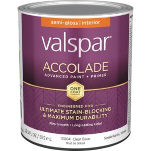 Valspar Accolade Paint & Primer Stain Blocking Interior Semi Gloss Clear Base 1 qt