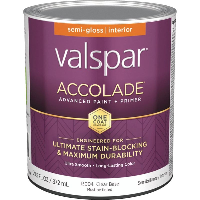 Valspar Accolade Paint & Primer Stain Blocking Interior Semi Gloss Clear Base 1 qt
