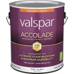 Valspar Accolade Paint & Primer Stain Blocking Interior Semi Gloss Tint Base 1 gal