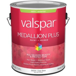 Valspar Medallion Plus Exterior Paint Clear Base Satin 1 gal