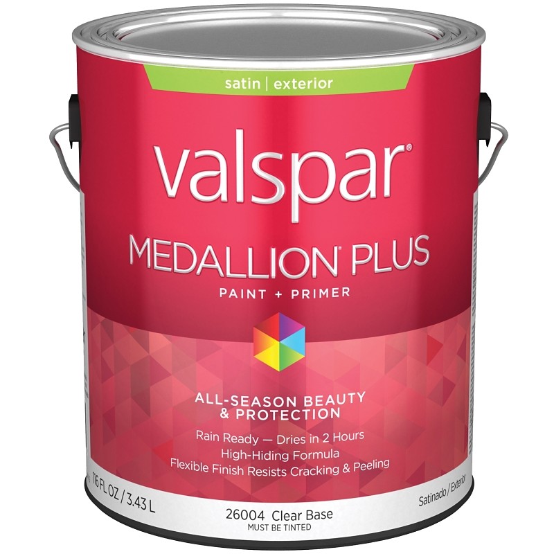 Valspar Medallion Plus Exterior Paint Clear Base Satin 1 gal