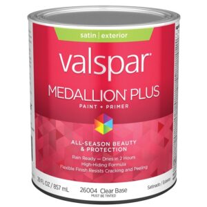Valspar Medallion Plus Exterior Paint Clear Base Satin 1 qt