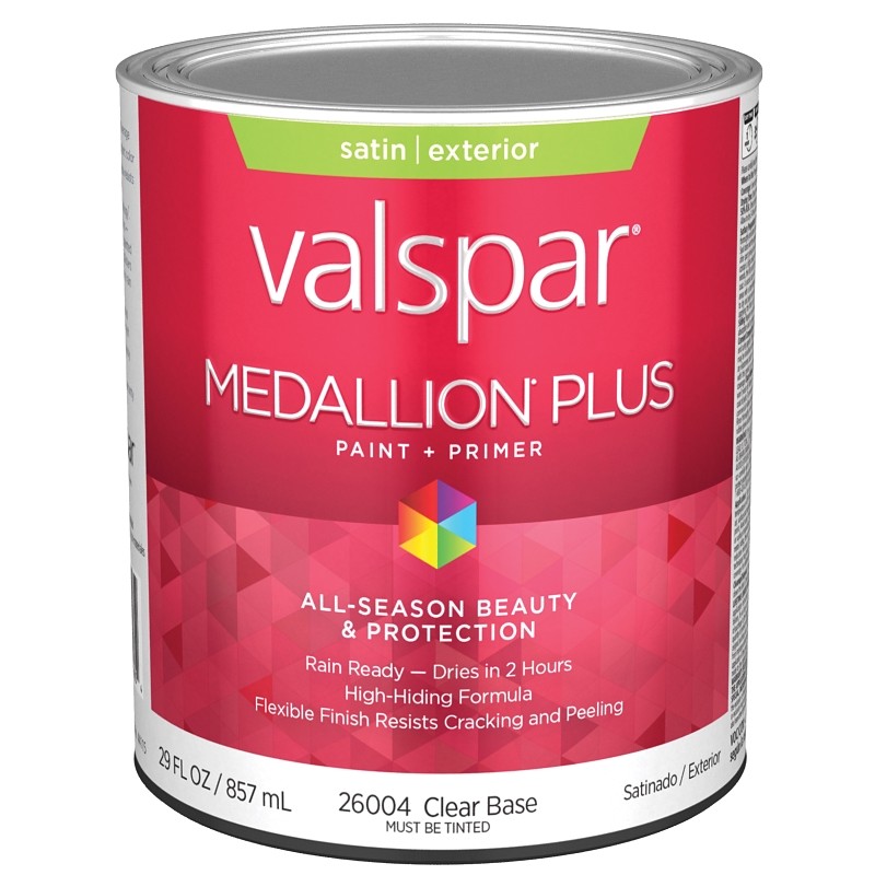 Valspar Medallion Plus Exterior Paint Clear Base Satin 1 qt