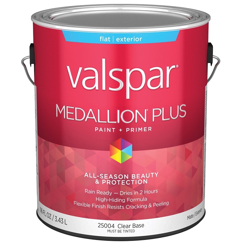 Valspar Medallion Plus Exterior Paint & Primer Clear Base Flat 1 gal