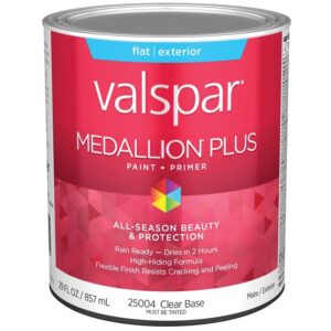 Valspar Medallion Plus Exterior Paint & Primer Clear Base Flat 1 qt