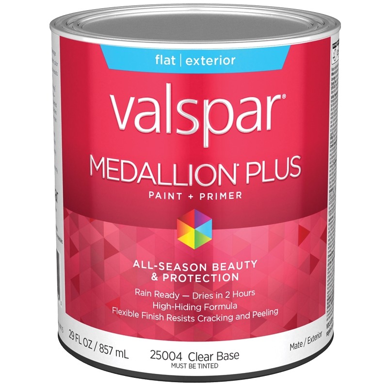 Valspar Medallion Plus Exterior Paint & Primer Clear Base Flat 1 qt
