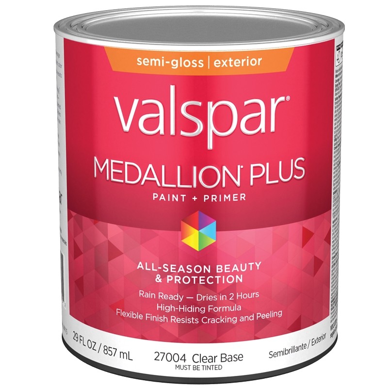 Valspar Medallion Plus Exterior Paint & Primer Clear Base Semi Gloss 1 gal