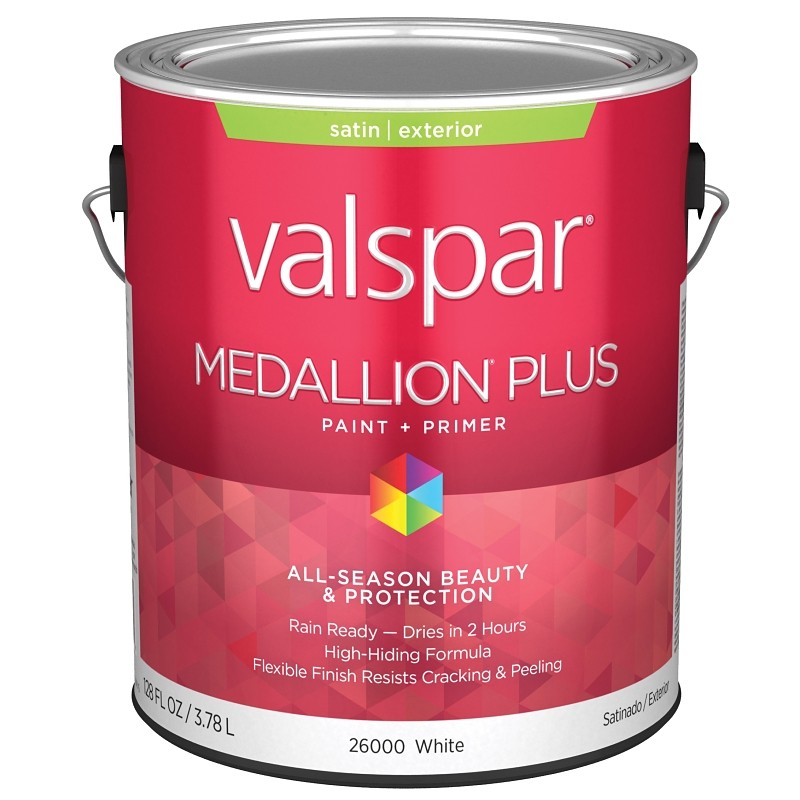 Valspar Medallion Plus Exterior Paint & Primer White Satin 1 gal