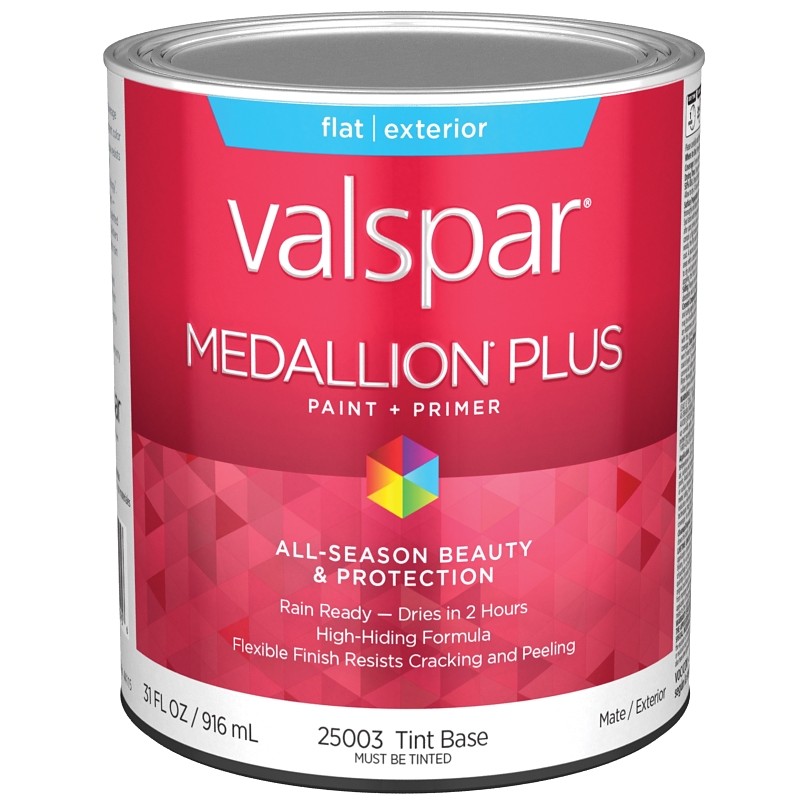 Valspar Medallion Plus Exterior Paint Tint Base Flat 1 qt